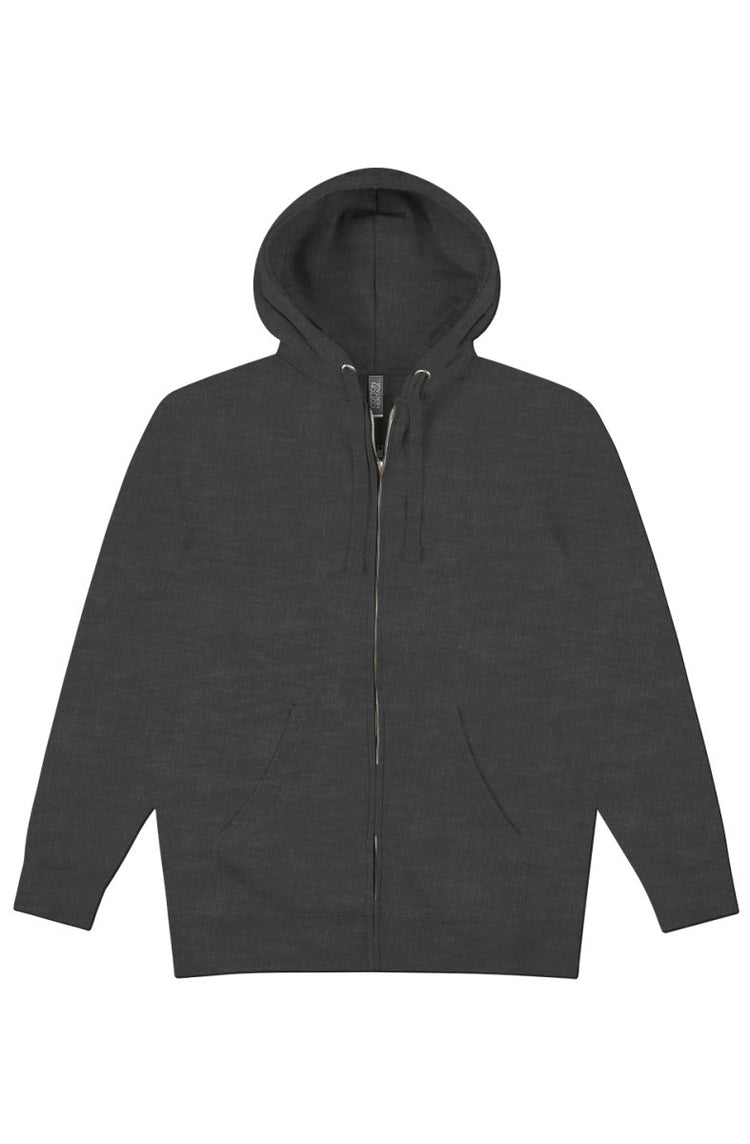 KOUDA Full-Zip Hoodie — Heavyweight Washed Fleece | Charcoal · White · Black - KOUDA