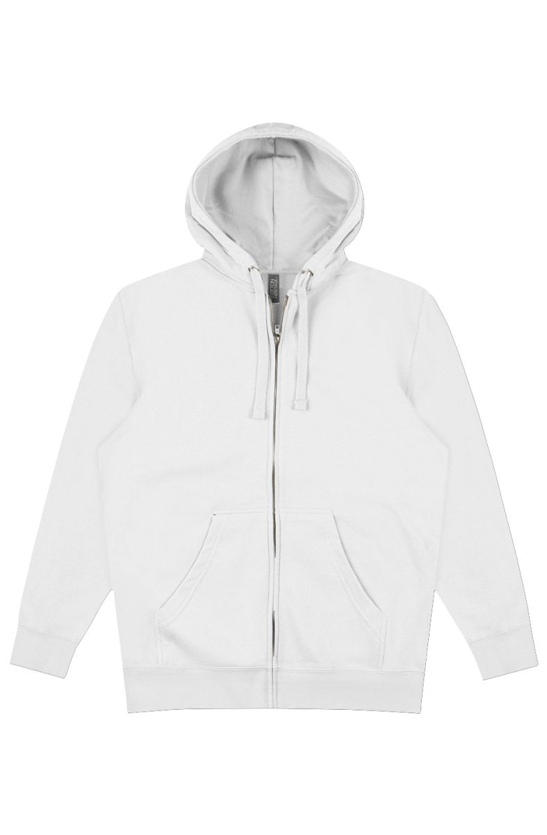 KOUDA Full-Zip Hoodie — Heavyweight Washed Fleece | Charcoal · White · Black - KOUDA