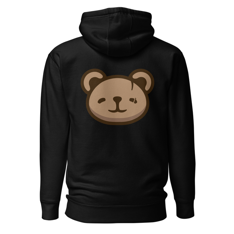KOUDA Logo Color Front Stitch Hoodie Black — Back View | Premium Streetwear Pullover