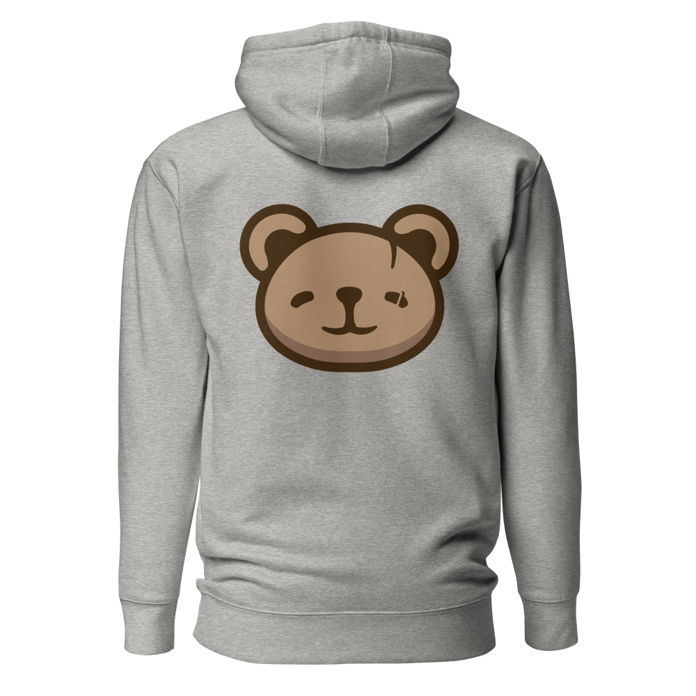 KOUDA Logo Color Front Stitch Hoodie Grey — Back View | Premium Streetwear Pullover