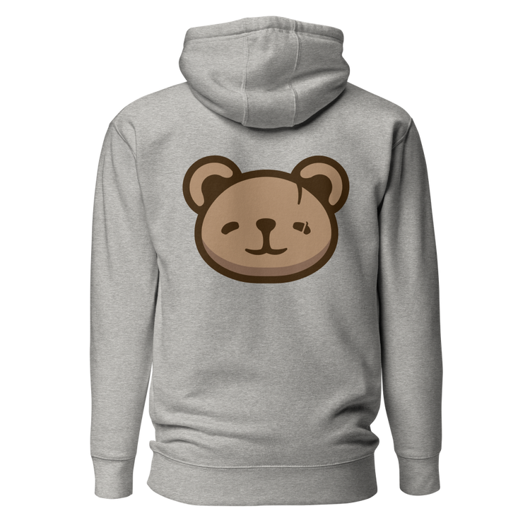 KOUDA Logo Color Front Stitch Hoodie Grey — Back View | Premium Streetwear Pullover