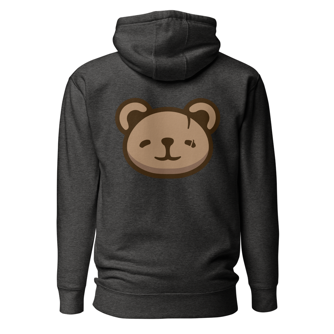 KOUDA Logo Color Front Stitch Hoodie Charcoal — Back View | Premium Streetwear Pullover