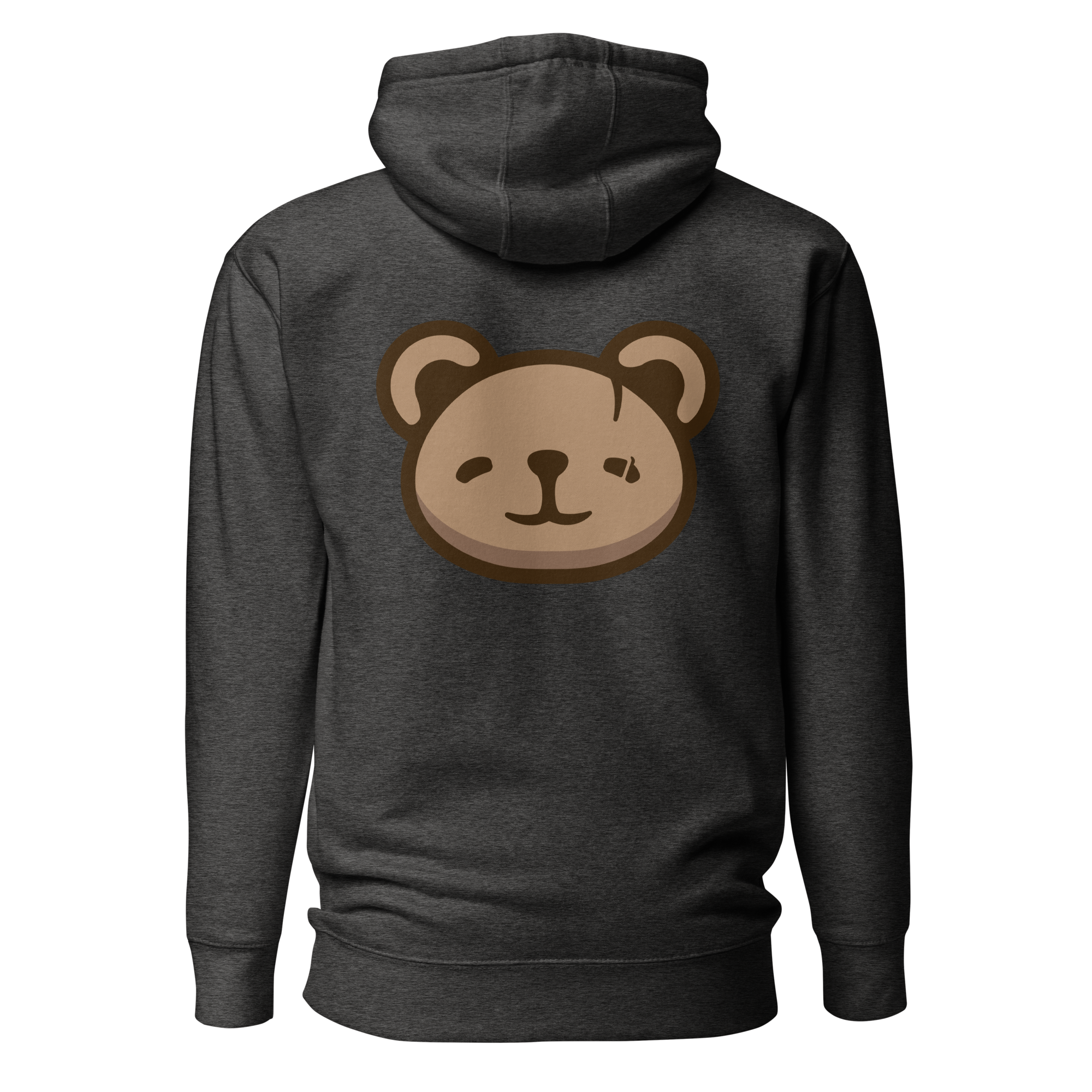 KOUDA Logo Color Front Stitch Hoodie Charcoal — Back View | Premium Streetwear Pullover