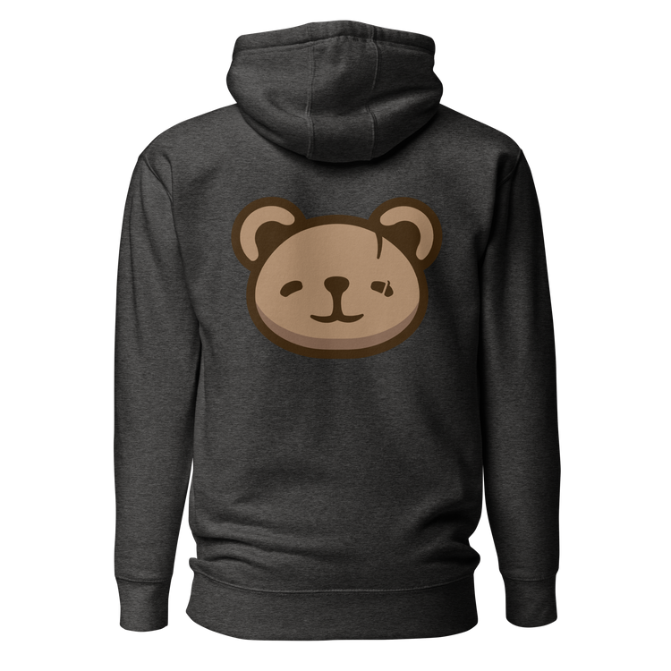 KOUDA Logo Color Front Stitch Hoodie Charcoal — Back View | Premium Streetwear Pullover